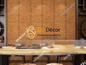 Giấy dán tường giả mành tre xưa 3d162 trang trí quán ăn