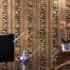 Giấy dán tường gỗ và đá 3D169 trang trí quán trà cổ