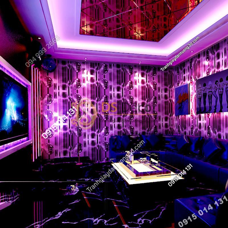 Giấy dán tường họa tiết bong bóng nước màu tím 3D185