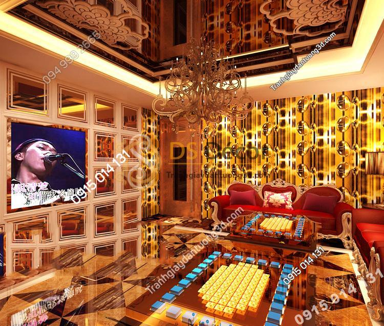 Giấy dán tường họa tiết bong bóng nước màu vàng 3D185