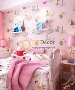Giay-dan-tuong-hoa-tiet-cong-chua-cho-phong-ngu-tre-em-mau-hong-3D137