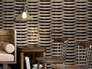 Giấy Dán Tường Họa Tiết Tre Đan Lát 3D163 trang trí quán cà phê