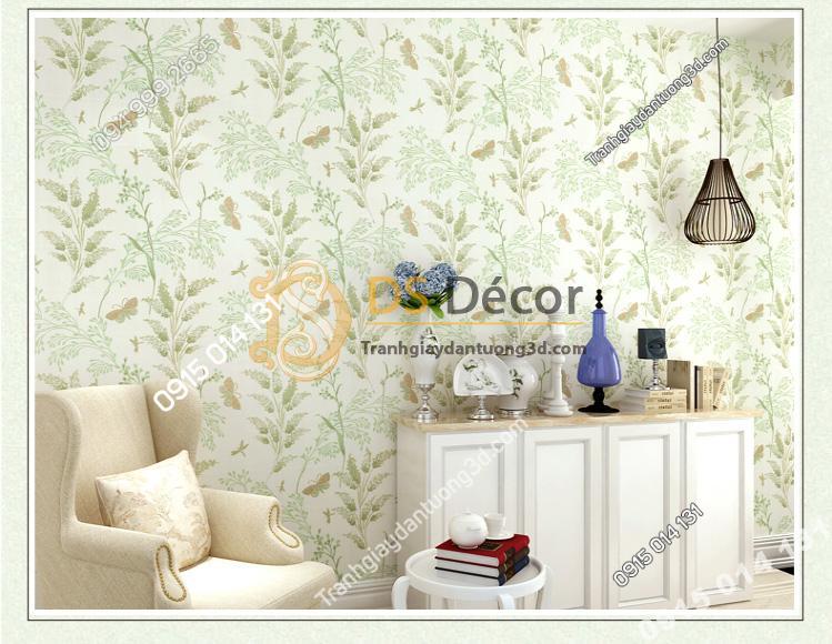 Giấy dán tường hoa nhỏ và bướm 3d173