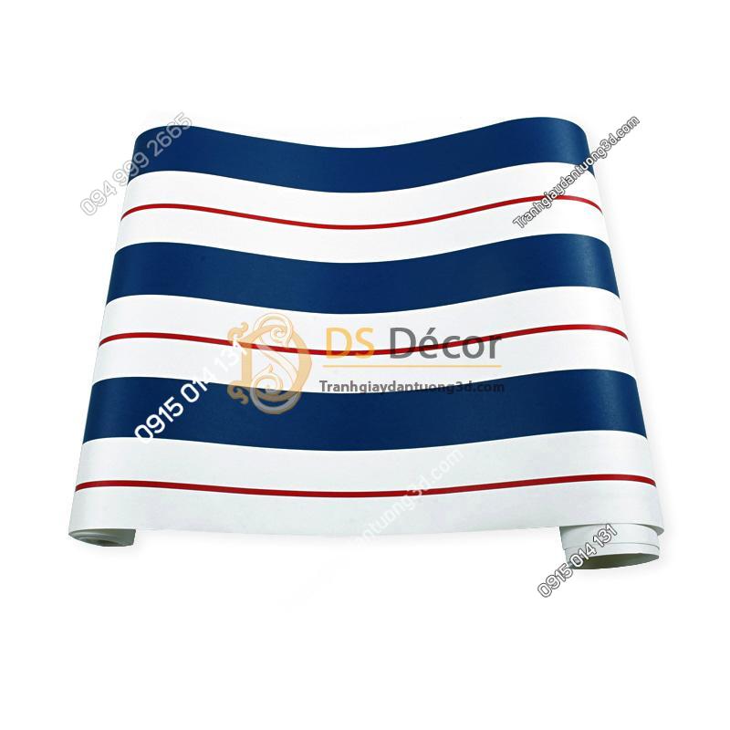 Bề mặt Giấy dán tường kẻ sọc trắng tím than 3D171