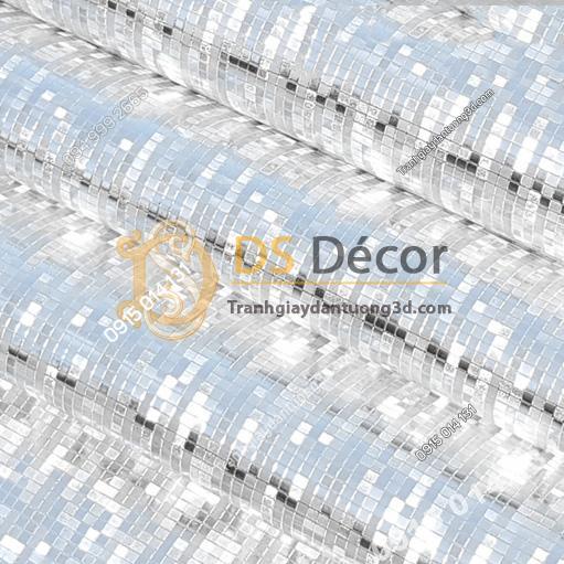 Bề mặt Giấy dán tường khảm vàng bạc màu trắng óng ánh 3D182