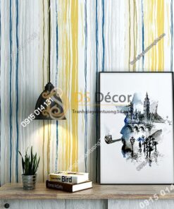 Giấy dán tường kiểu màu chữ trôi 3D183