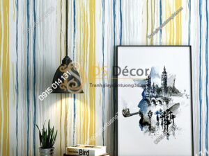 Giấy dán tường kiểu màu chữ trôi 3D183
