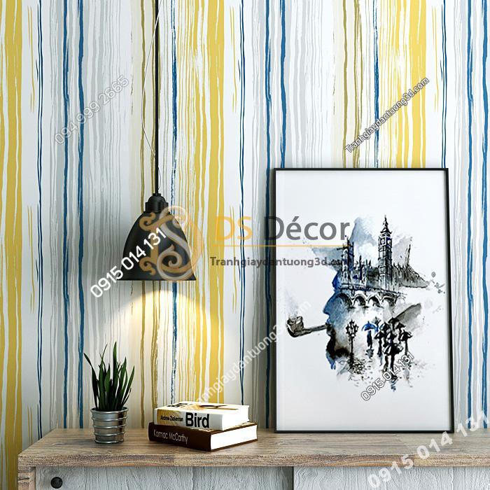 Giấy dán tường kiểu màu chữ trôi 3D183