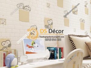 Giay-dan-tuong-phong-tre-em-hoa-tiet-cho-Snoopy-mau-be--3d132
