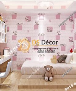 Giay-dan-tuong-phong-tre-em-hoa-tiet-cho-Snoopy-mau-hong-3d132