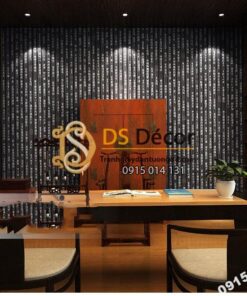 Giấy dán tường thẻ tre 3d187-màu đen