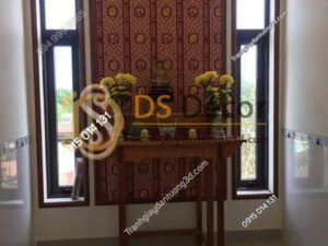 Giấy dán tường kiểu khắc gỗ hoàng cung 3D167 dán phòng thờ