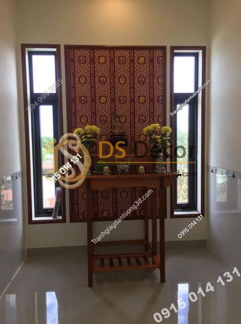 Giấy dán tường kiểu khắc gỗ hoàng cung 3D167 dán phòng thờ