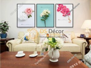 Tranh treo tường 3 bức Hoa TT3D06