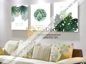 Tranh treo tường 3 bức Lá cây TT3D06