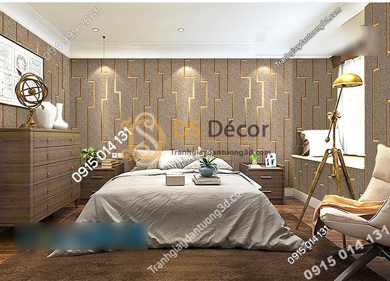 Giấy dán tường họa tiết vi mạch điện tử màu nâu