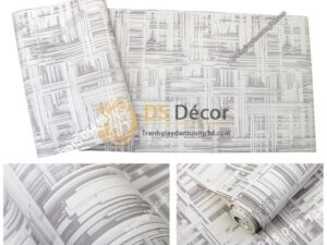 Giấy dán tường thanh sắt đan xen 3D156 màu trắng