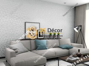 Giấy dán tường hoa cúc 3D161 màu xám