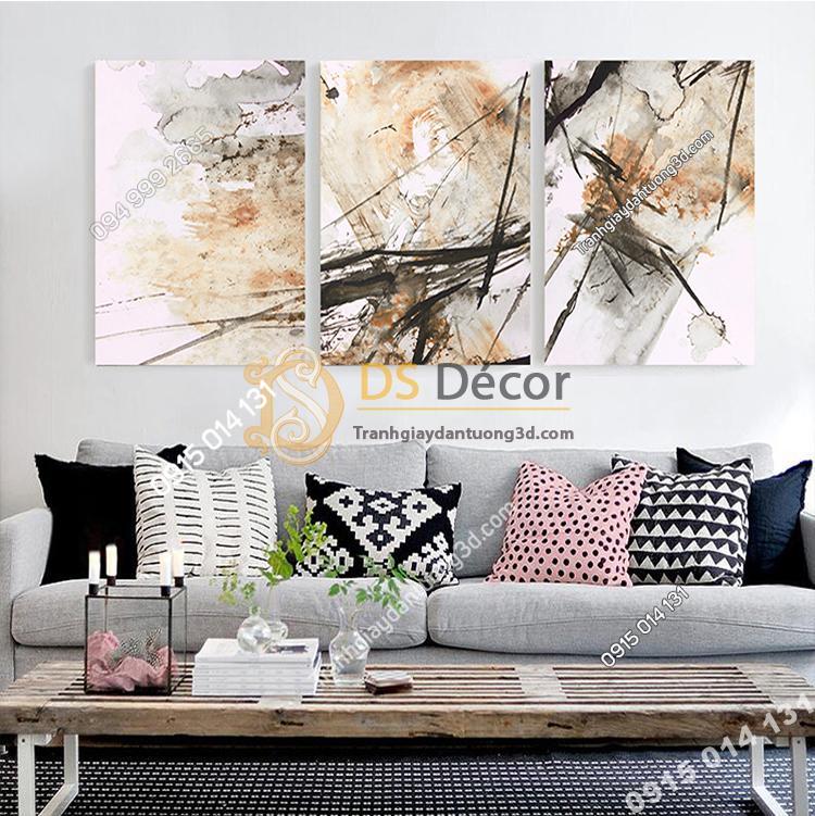 Tranh treo tường 3 bức Xước TT3D06