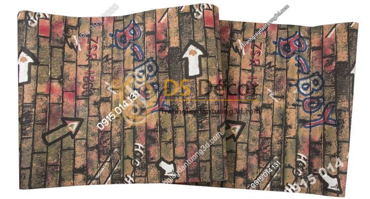 Bề mặt giấy dán tường kiểu Graffiti hip hop 3d168-501