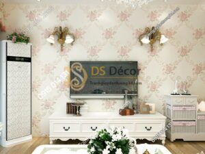 Giấy dán tường phòng khác countryside 3D149 màu hồng
