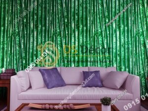 Giấy dán tường rừng tre xanh 3D159 sau sofa