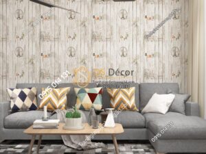 Giấy dán tường Hàn Quốc NATURAL giả gỗ 87004-2 dán phòng khách