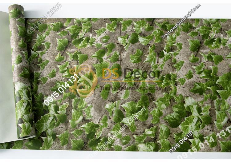 Bề mặt giấy dán tường 3D giả lá cây retro cho nhà hàng quán ăn nhanh 3D206-111