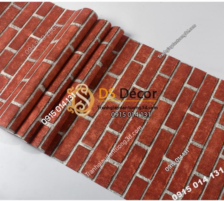 Bề mặt giấy dán tường giả gạch đỏ 3D191