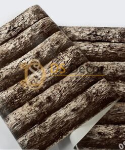 Bề mặt giấy dán tường giả thân gỗ đen 3D198