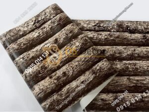 Bề mặt giấy dán tường giả thân gỗ đen 3D198