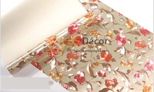 Bề mặt Giấy dán từng hoa ánh kim cho tiệm váy cưới 3D203 màu trắng 151