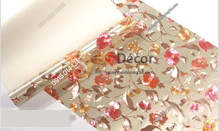 Bề mặt Giấy dán từng hoa ánh kim cho tiệm váy cưới 3D203 màu trắng 151