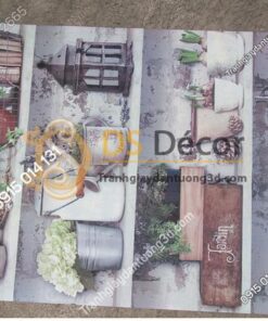 Bề mặt giấy dán tường họa tiết chậu hoa độc đáo 3D205