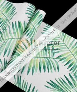 Bề mặt Giấy dán tường lá vạn tuế xanh 3D209