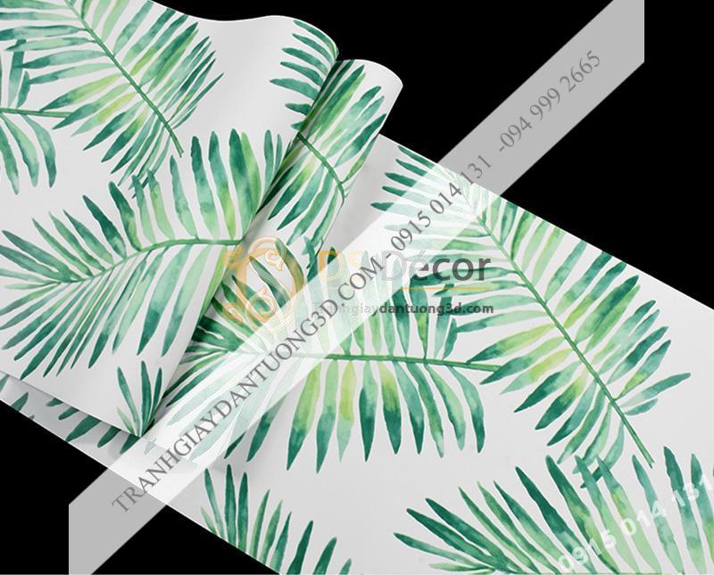 Bề mặt Giấy dán tường lá vạn tuế xanh 3D209