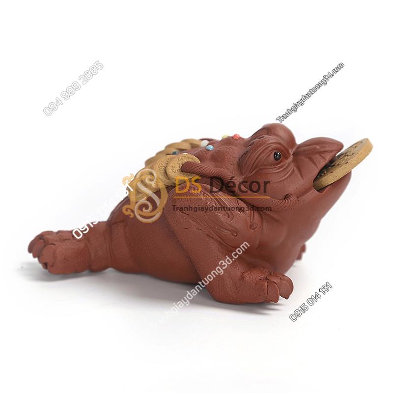 Cóc 3 chân ngậm tiền màu đỏ DTT10 cỡ nhỏ