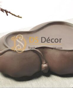 Mặt sau khay trà hình lá sen kt01