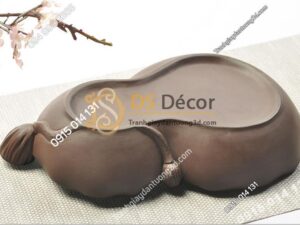 Mặt sau khay trà hình lá sen kt01