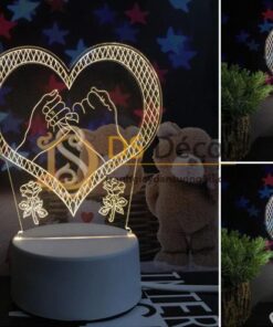 Đèn led 3d trang trí quà tặng độc đáo DTT11 - trái tim