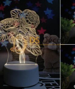 Đèn led 3d trang trí quà tặng độc đáo DTT11 - hoa