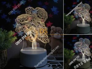 Đèn led 3d trang trí quà tặng độc đáo DTT11 - hoa