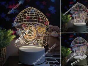 Đèn led 3d trang trí quà tặng độc đáo DTT11 - nấm