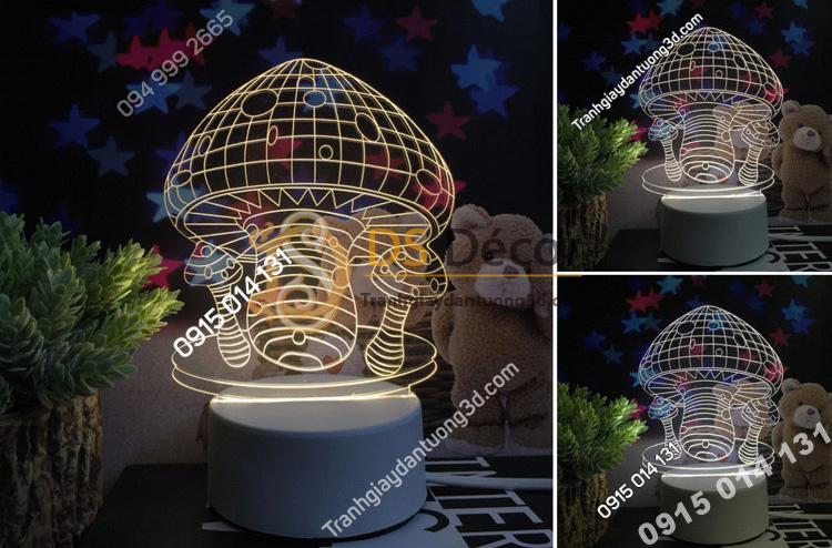Đèn led 3d trang trí quà tặng độc đáo DTT11 - nấm