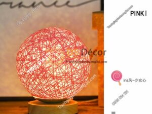 Đèn tròn cầu mây phát sáng 360 độ lãng mạn DPS2 hồng