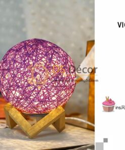 Đèn tròn cầu mây phát sáng 360 độ lãng mạn DPS2 tím