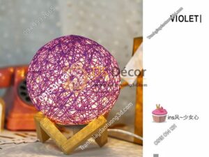 Đèn tròn cầu mây phát sáng 360 độ lãng mạn DPS2 tím