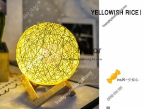 Đèn tròn cầu mây phát sáng 360 độ lãng mạn DPS2 vàng