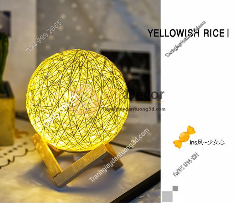 Đèn tròn cầu mây phát sáng 360 độ lãng mạn DPS2 vàng