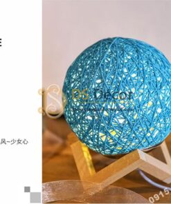 Đèn tròn cầu mây phát sáng 360 độ lãng mạn DPS2 xanh